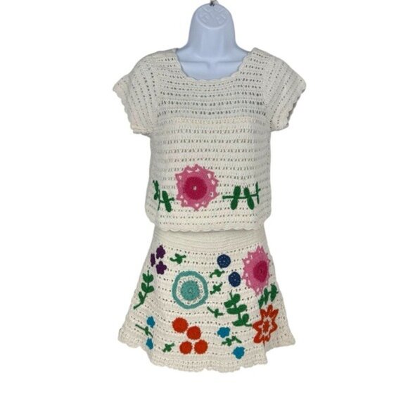 Tuckernuck Love the Label NEW Leighton Crochet Matching Set Ivory Floral Size S - Picture 6 of 13